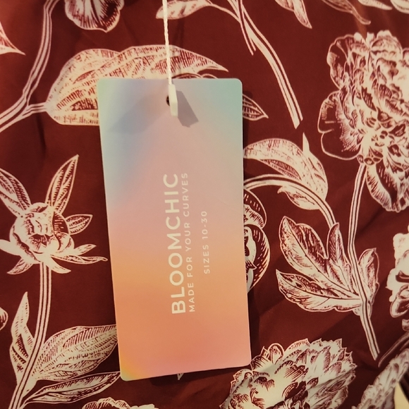 BloomChic Dark Red Floral Maxi Dress - Picture 2 of 5